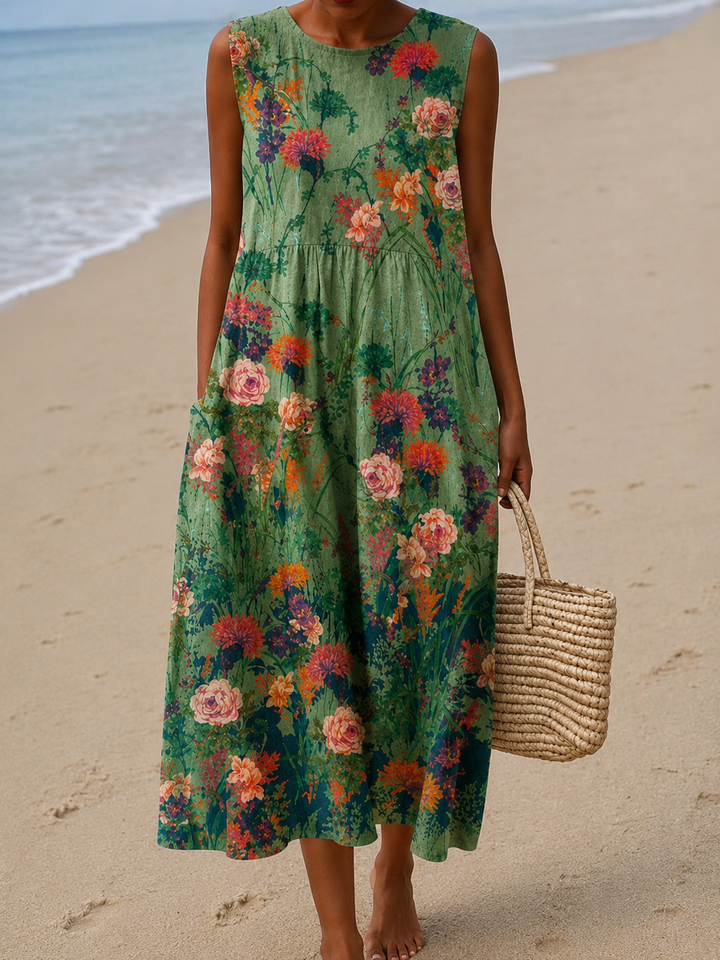 Fantine | Robe Midi Imprimée Style Côtier
