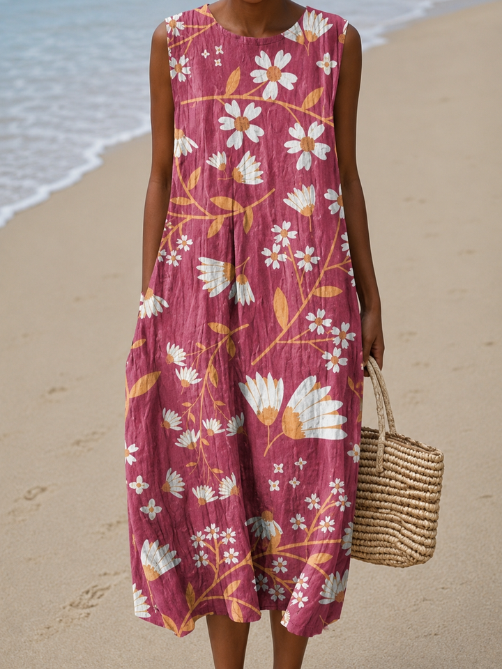 Rosemonde | Robe Midi Imprimée Style Côtier