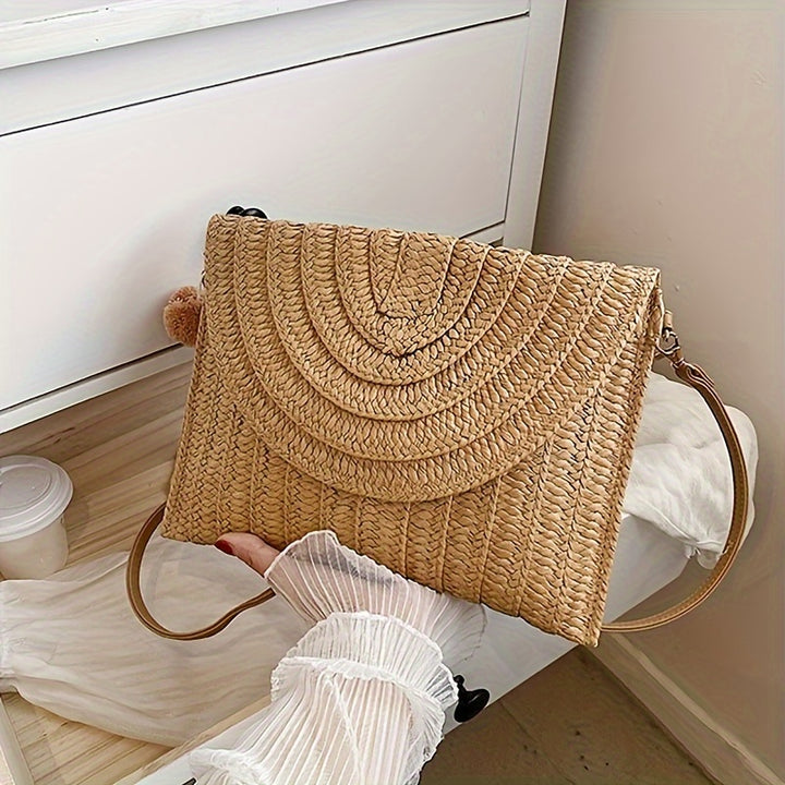 Colette | Sac de plage tressé artisanal à bandoulière amovible
