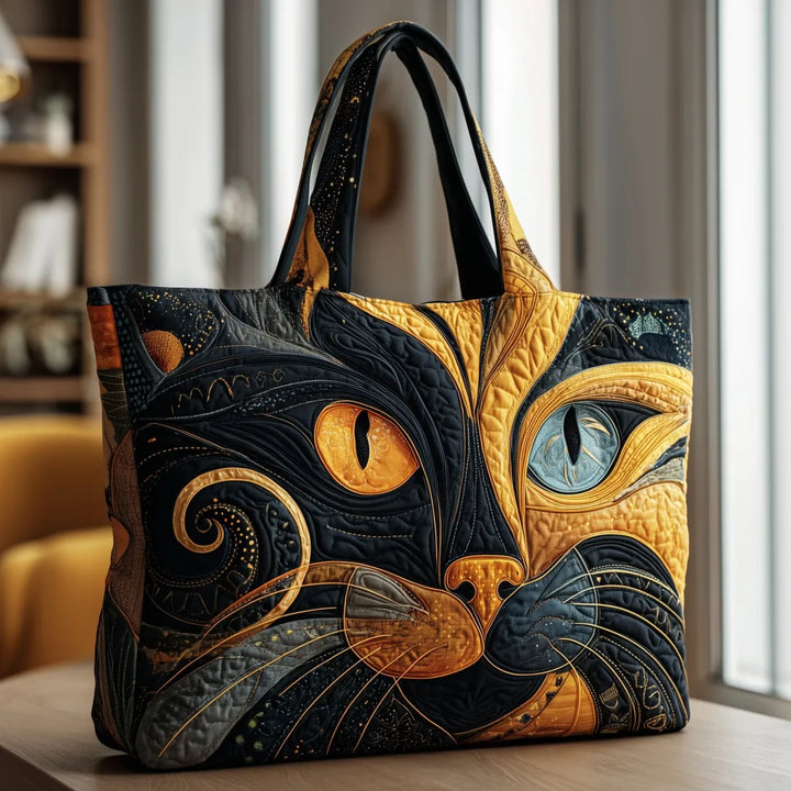Catherine | Cabas Matelassé Chat Mystérieux