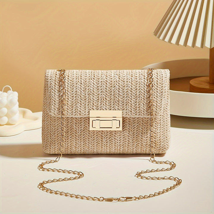 Juliette | Sac bandoulière tressé à fermeture chaîne