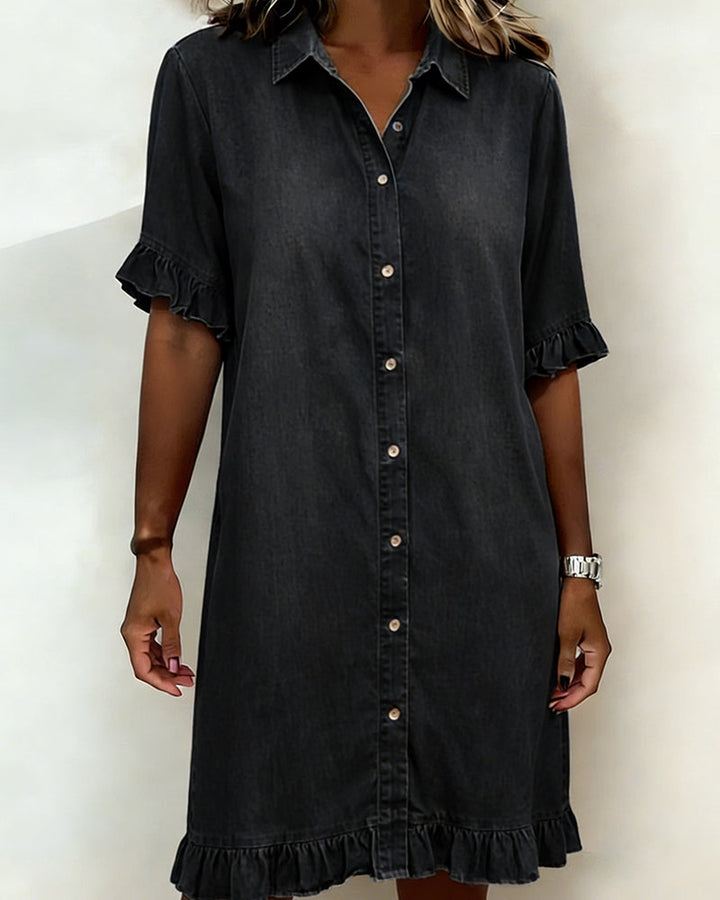 Colette | Robe denim à fronces flatteuses