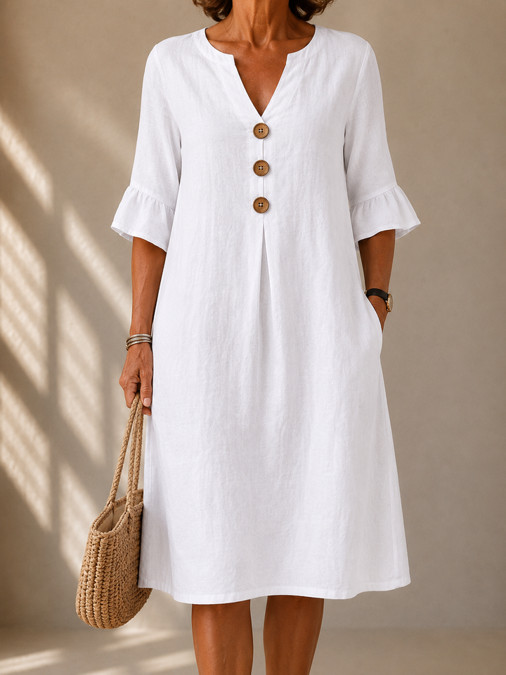 Audeline | Robe Boutonnée en Coton