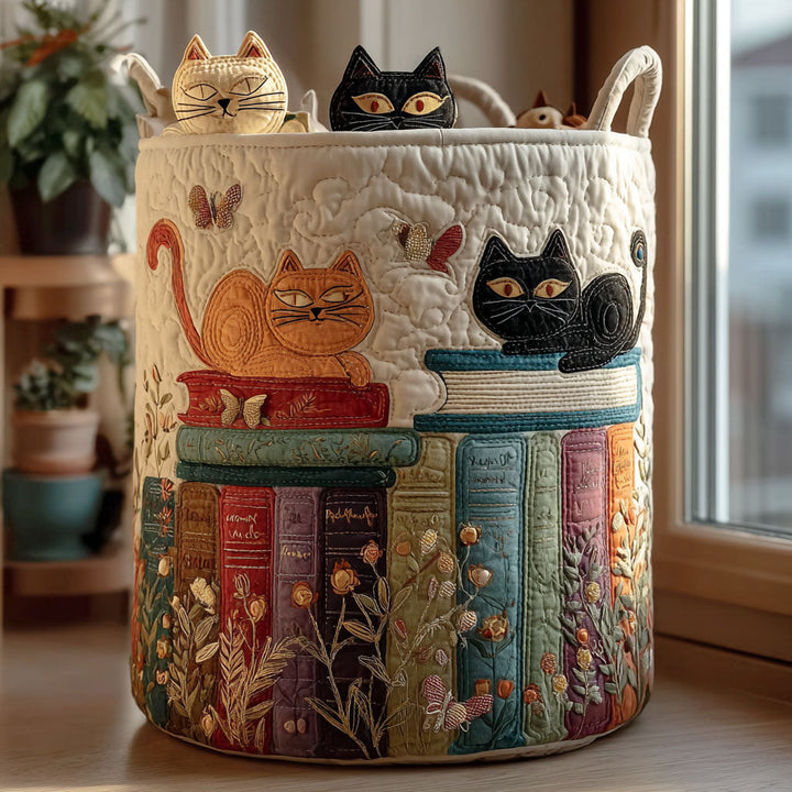 Lucie | Panier à Linge Matelassé Défilé de Chats
