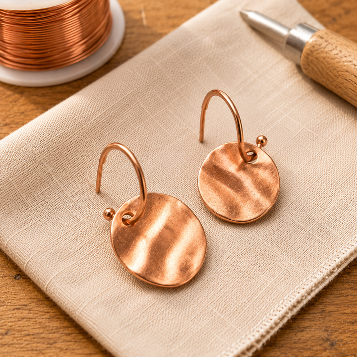 Boucles d'Oreilles Halo en Cuivre