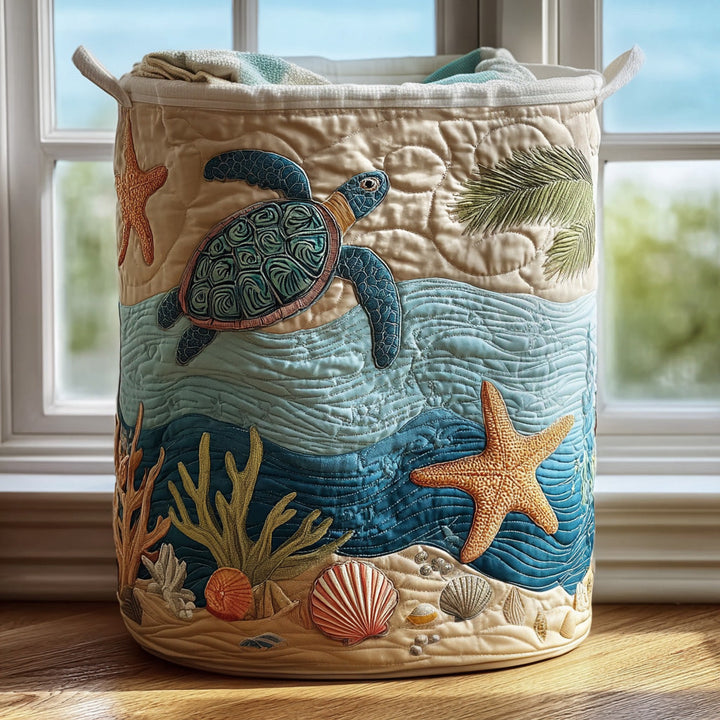 Coralie | Panier à Linge Matelassé Harmonie Côtière
