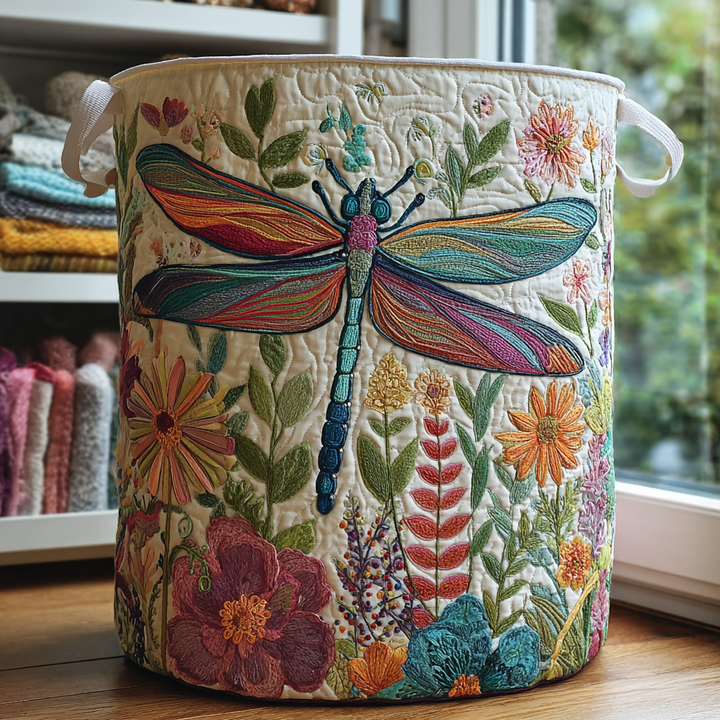 Dorothée | Panier à Linge Matelassé Libellules au Jardin