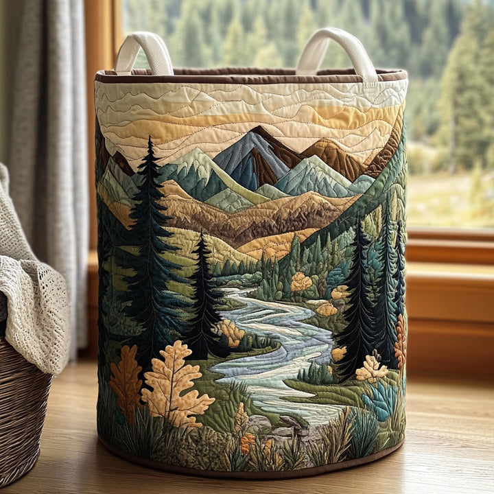 Honorine | Panier à Linge Matelassé Ruisseau entre les Arbres