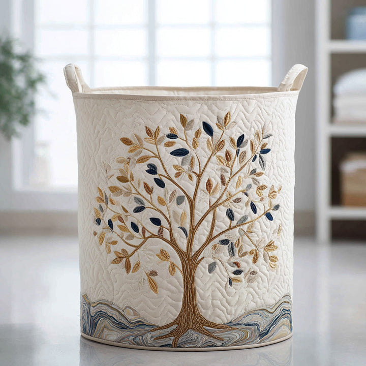 Yvonne | Panier à Linge Matelassé Arbre en Pleine Floraison