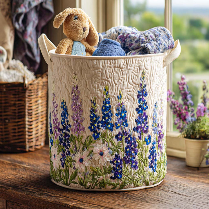 Thérèse | Panier à Linge Matelassé Prairie de Fleurs Sauvages