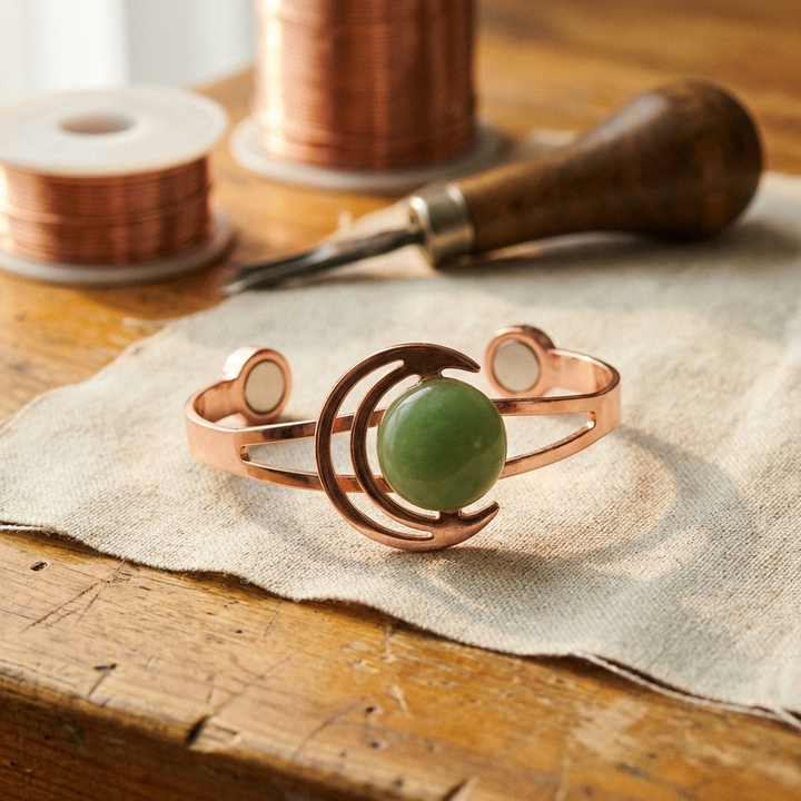 Bracelet Sphere Vert en Cuivre